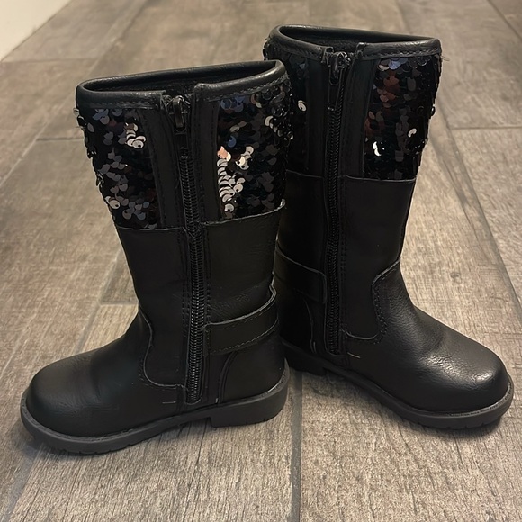 Nicole Miller Sequin Riding Boots - Black - size 6 - Picture 2 of 3